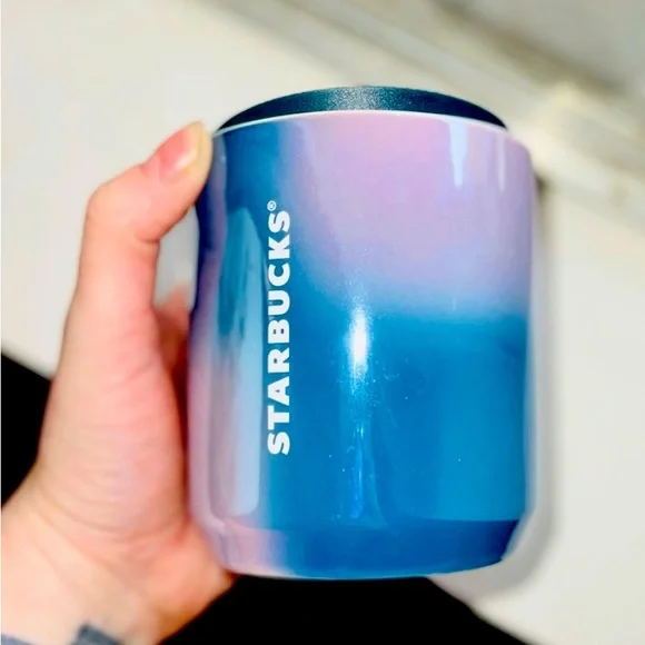 Starbucks Blue Ombre Short Cup Ceramic Insulated Hot Satin Tumbler 12oz New  2021